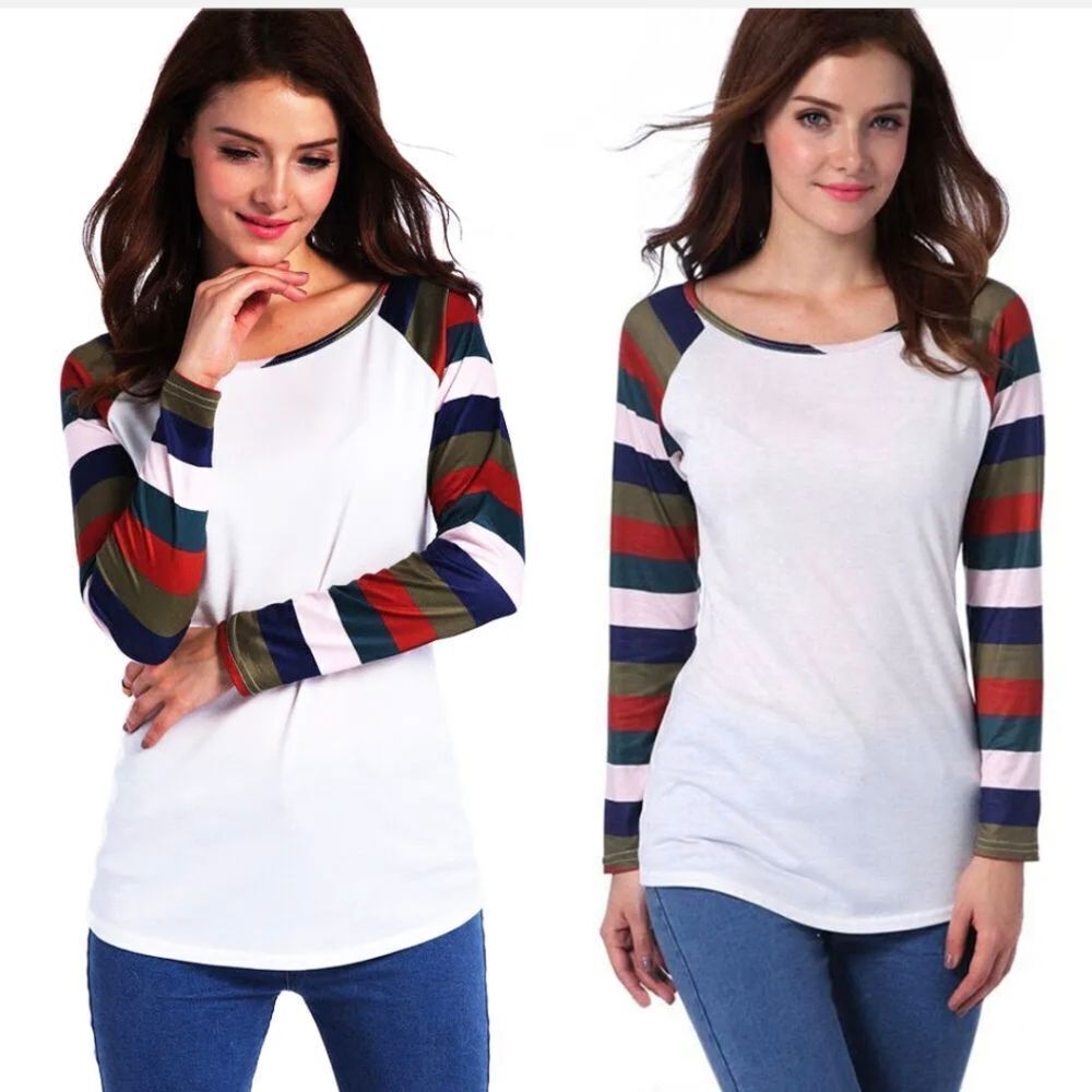 US SHIP Womens T-Shirt Crew Neck Long Sleeve Zenana Cotton Stretch Top S/M/L/XL